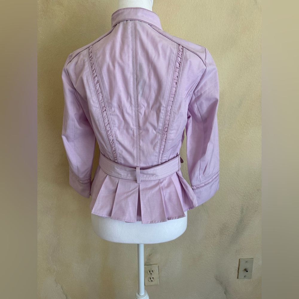 NWT White House Black Market Elegant Lavender Belted Jacket - Picture 4 of 16
